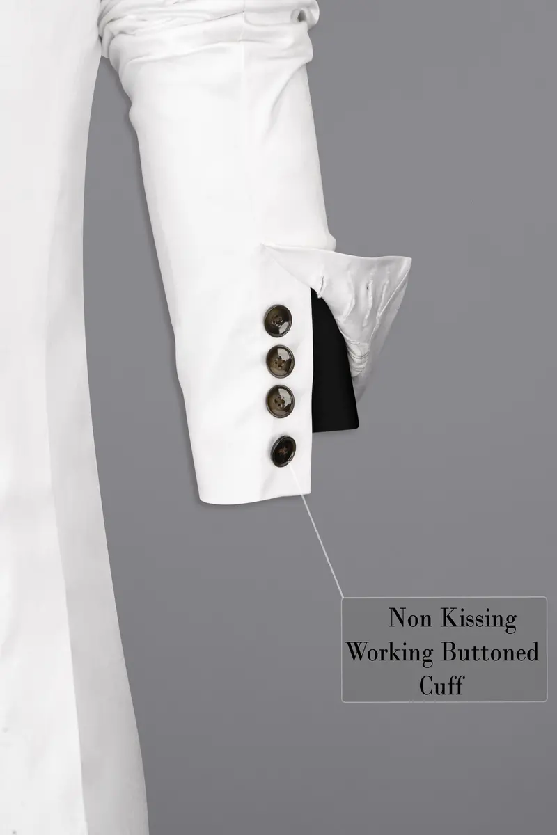 Bright White Stretchable Premium Cotton Tuxedo Traveler Blazer 9