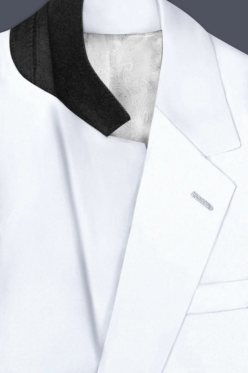 Bright White Stretchable Subtle Sheen Blazer 5