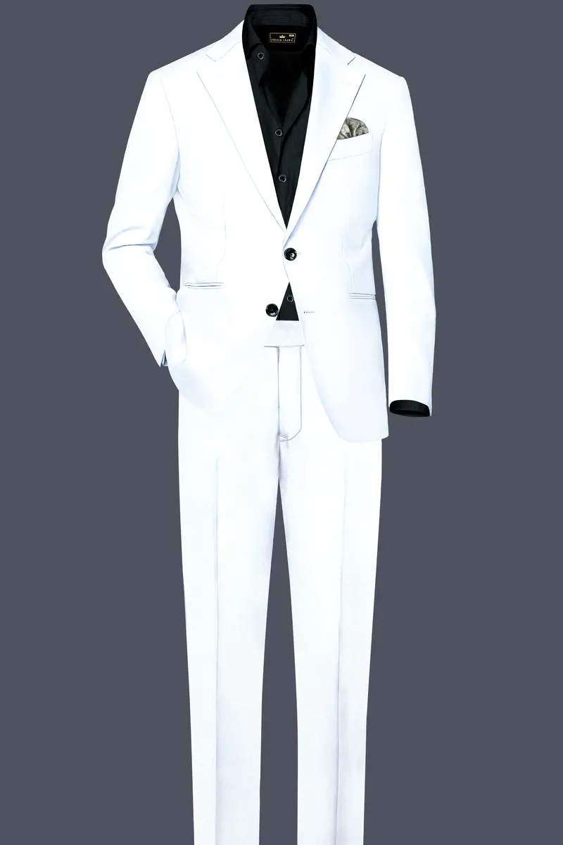 Bright White Stretchable Subtle Sheen Blazer 9