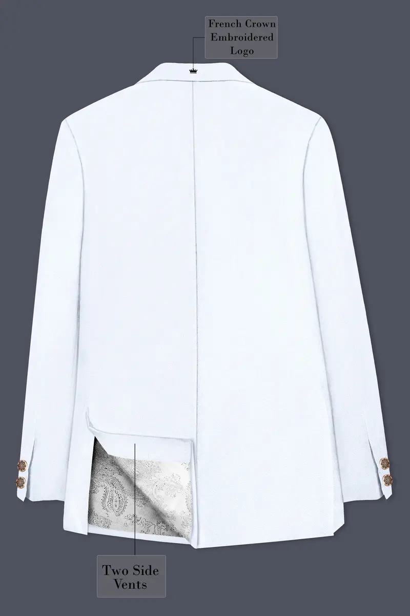 Bright White Stretchable Wool Rich Bandhgala Designer Blazer 6