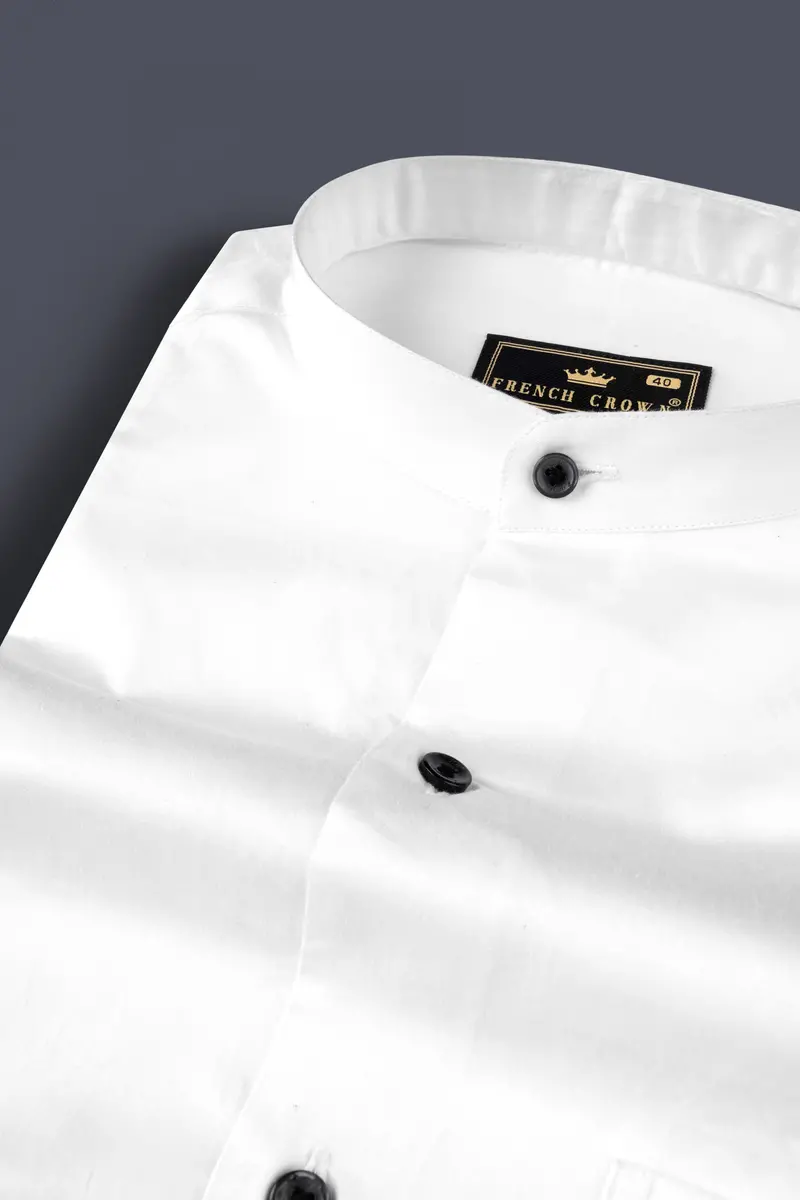 Bright White Subtle Sheen Premium Giza Cotton Shirt 1