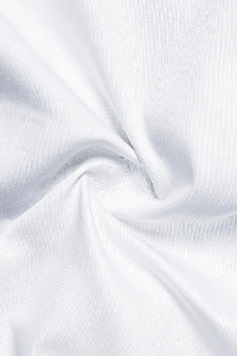 Bright White Subtle Sheen Super Soft Blue Button Premium Cotton Shirt 3