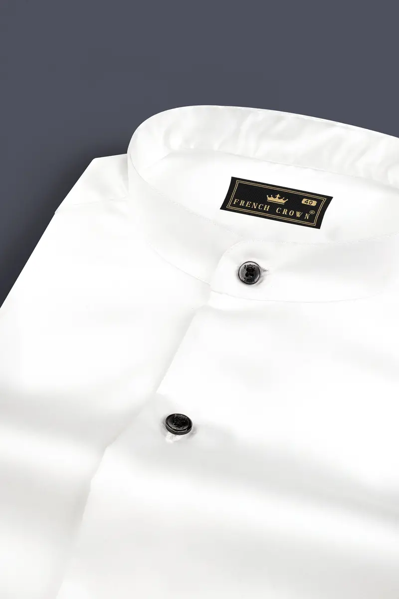 Bright White Subtle Sheen Super Soft Giza Cotton Shirt 1