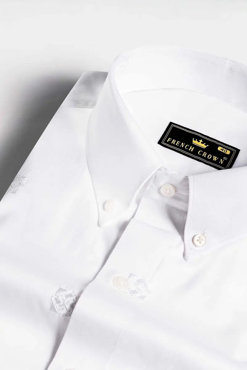 Bright White Subtle Sheen Super Soft Premium Cotton Shirt 1