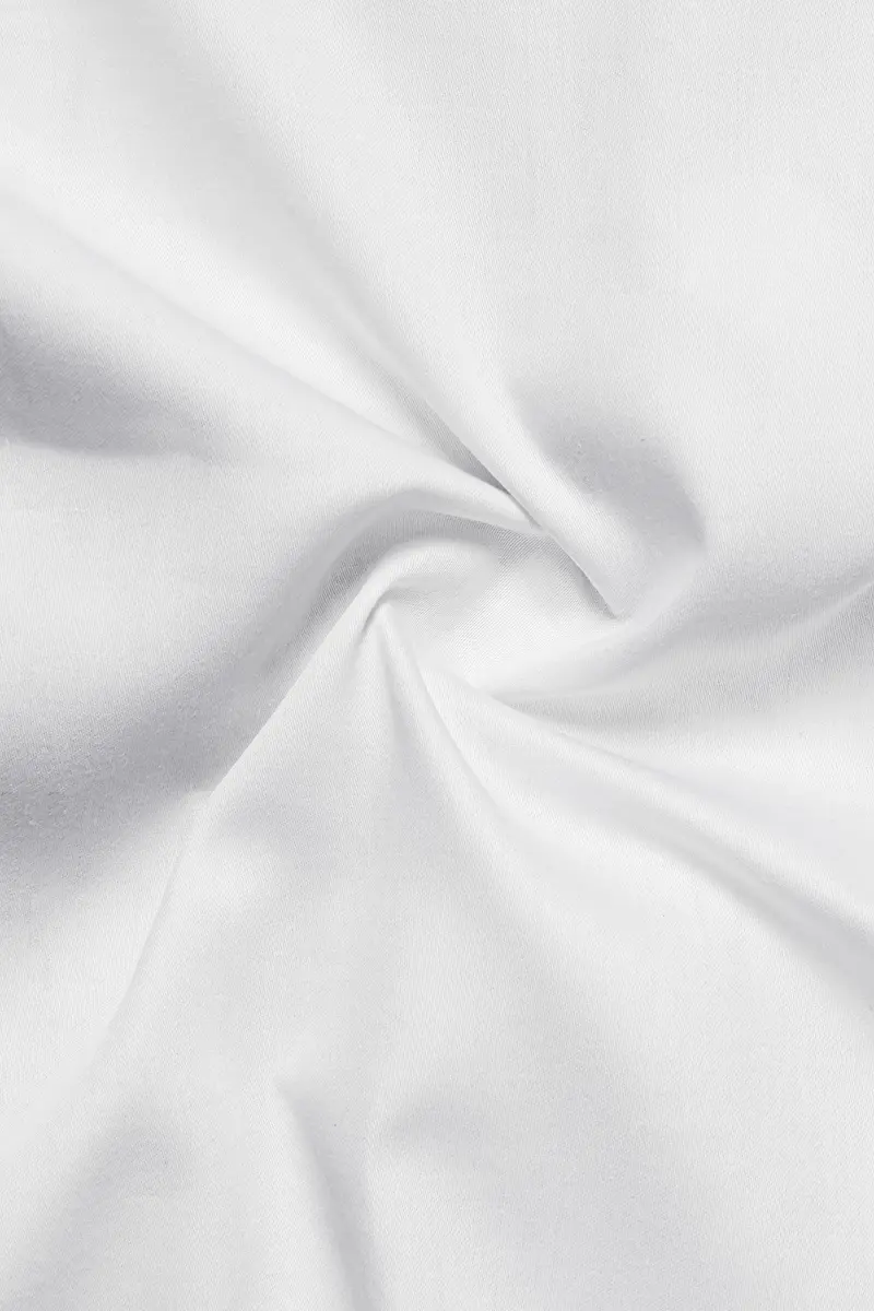Bright White Subtle Sheen With Black Collar Detailed Super Soft Giza Cotton Shirt 3