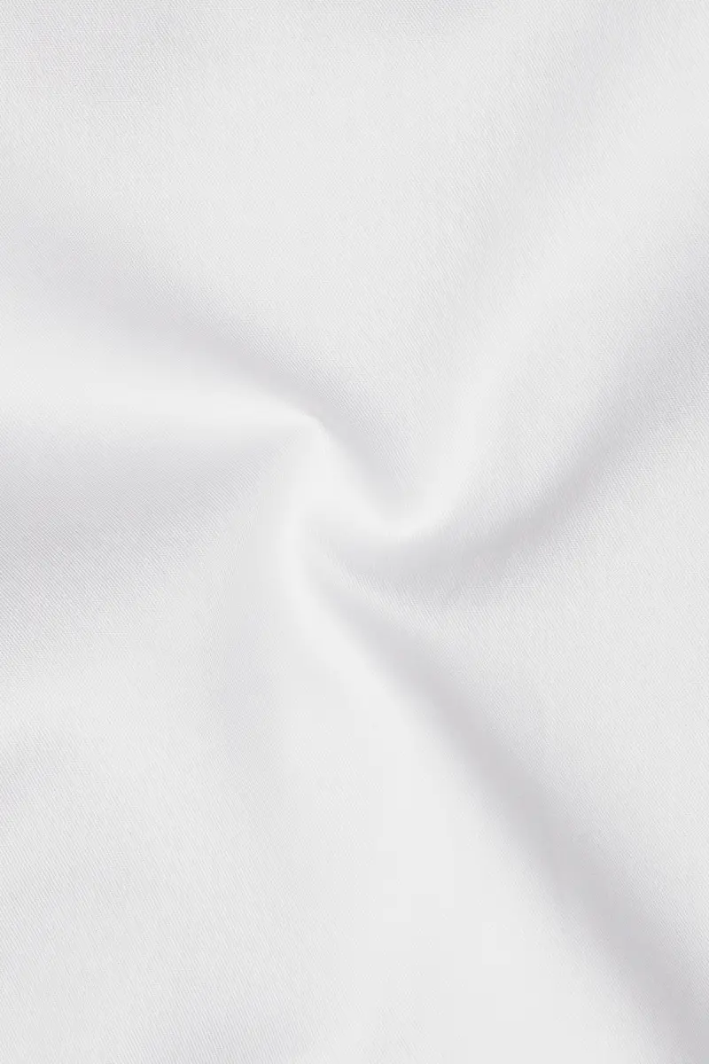 Bright White Subtle Sheen With Black Half Striped Super Soft Premium Cotton Designer Shirt 3