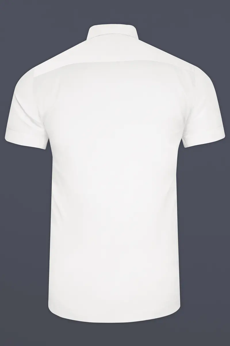 Bright White Subtle Sheen With Black Half Striped Super Soft Premium Cotton Designer Shirt 7