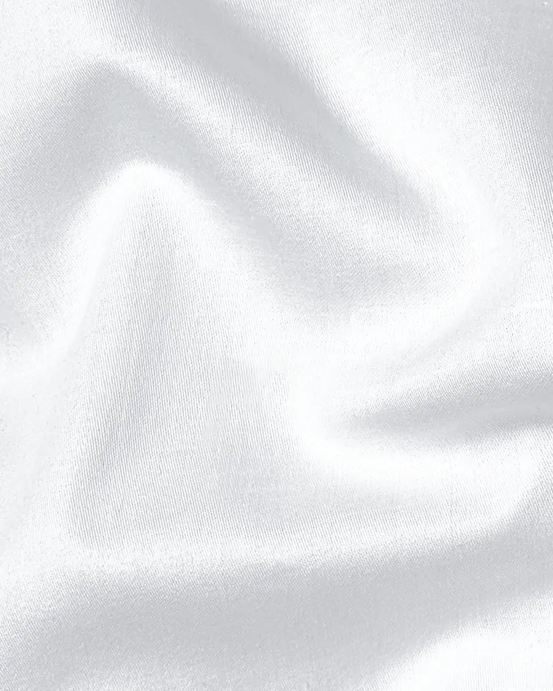 Bright White Subtle Sheen With Black Patch Patterned Designer Super Soft Giza Cotton Shirt 3