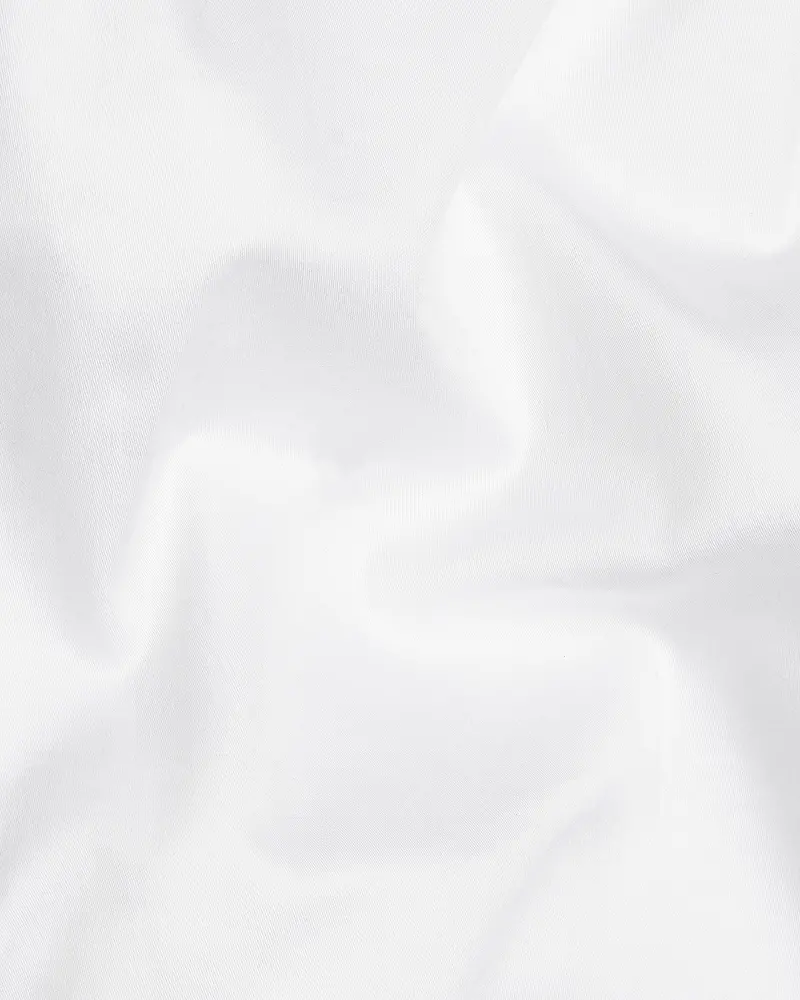 Bright White Subtle Sheen With Black Placket Half Sleeve Super Soft Giza Cotton Shirt 2