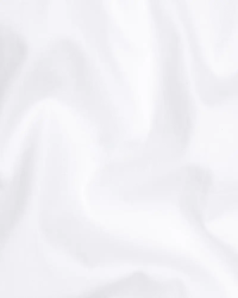 Bright White Subtle Sheen With Black Super Soft Premium Cotton Designer Shirt 2