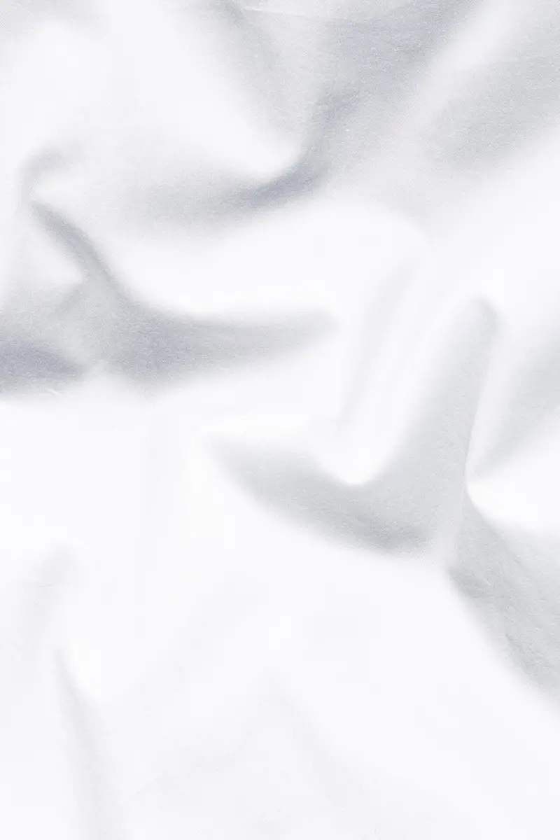 Bright White Subtle Sheen With Leather Elbow Patch Super Soft Premium Cotton Shirt 3