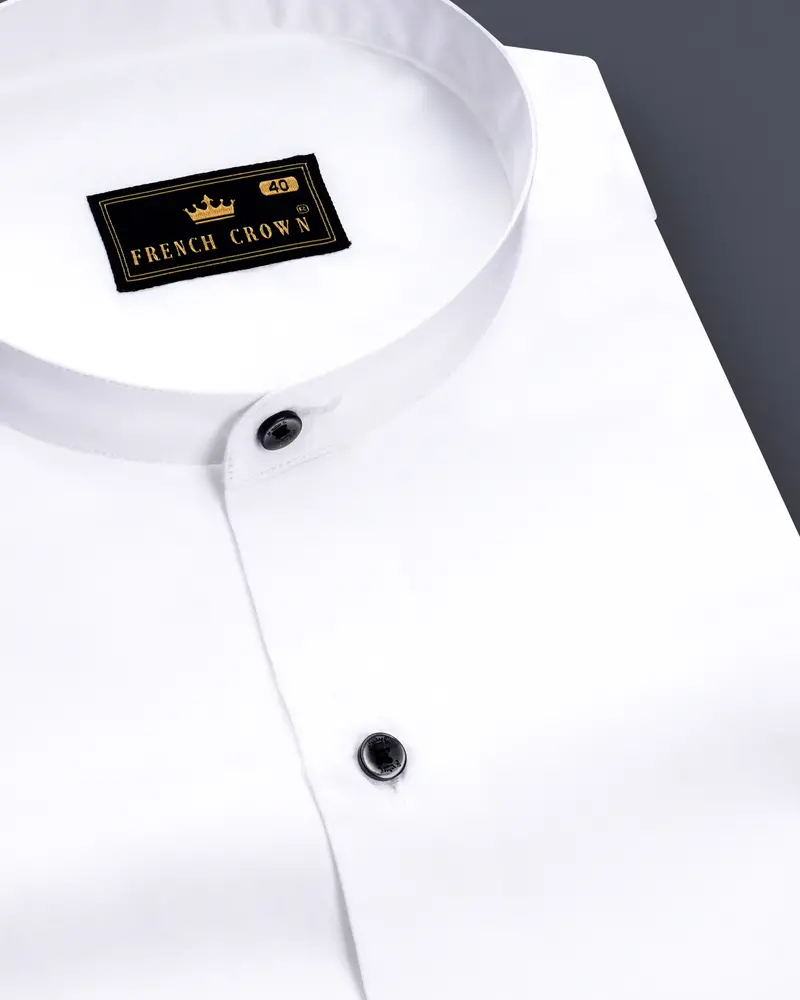 Bright White Super Soft Giza Cotton Evening Shirt 1