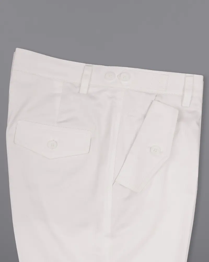 Bright White Super Soft Premium Cotton Cargo Pant 4