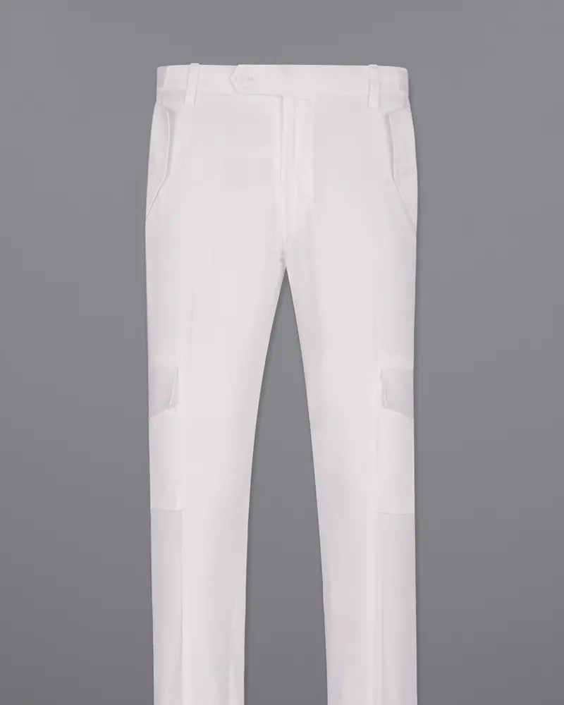 Bright White Super Soft Premium Cotton Cargo Pant 6