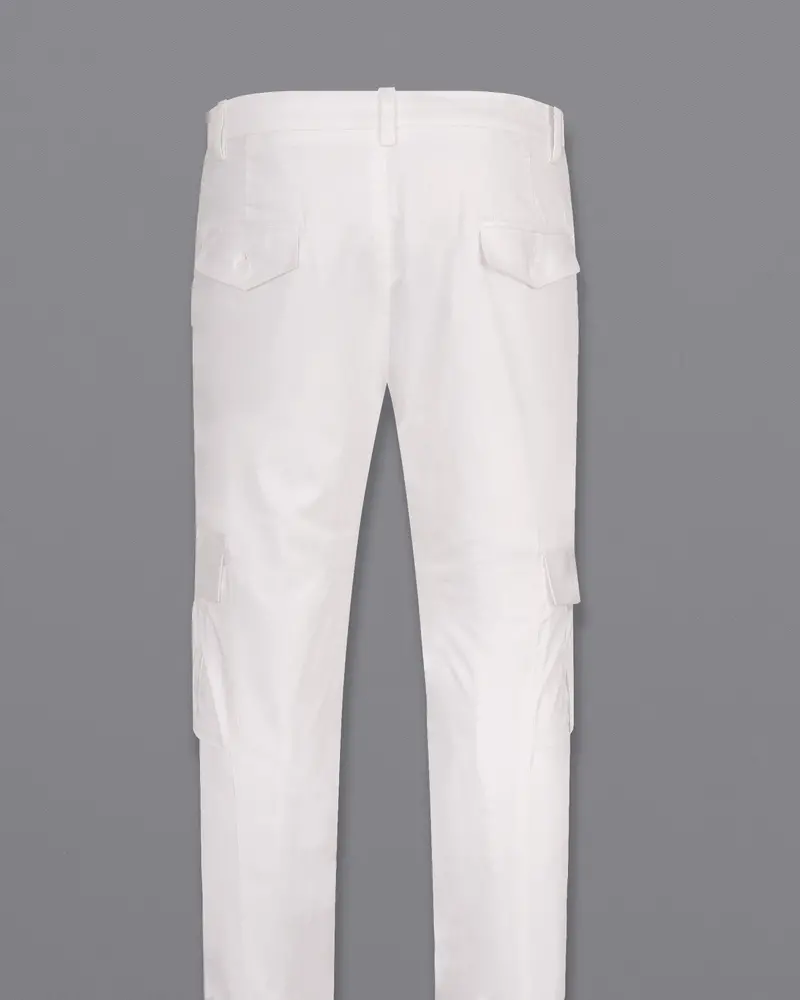 Bright White Super Soft Premium Cotton Cargo Pant 8