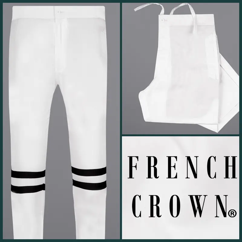 Bright White Super Soft Premium Cotton Designer Lounge Pant 1