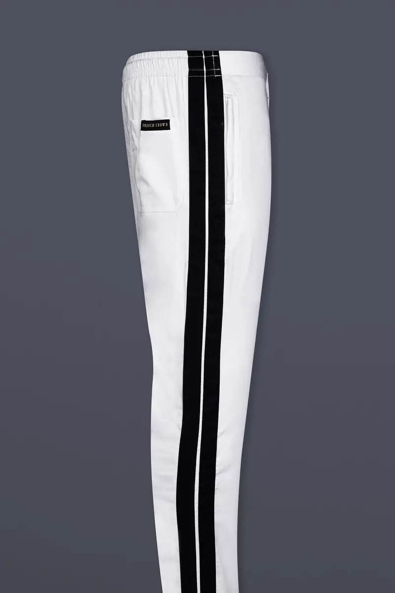 Bright White Super Soft Premium Cotton Designer Lounge Pant 2