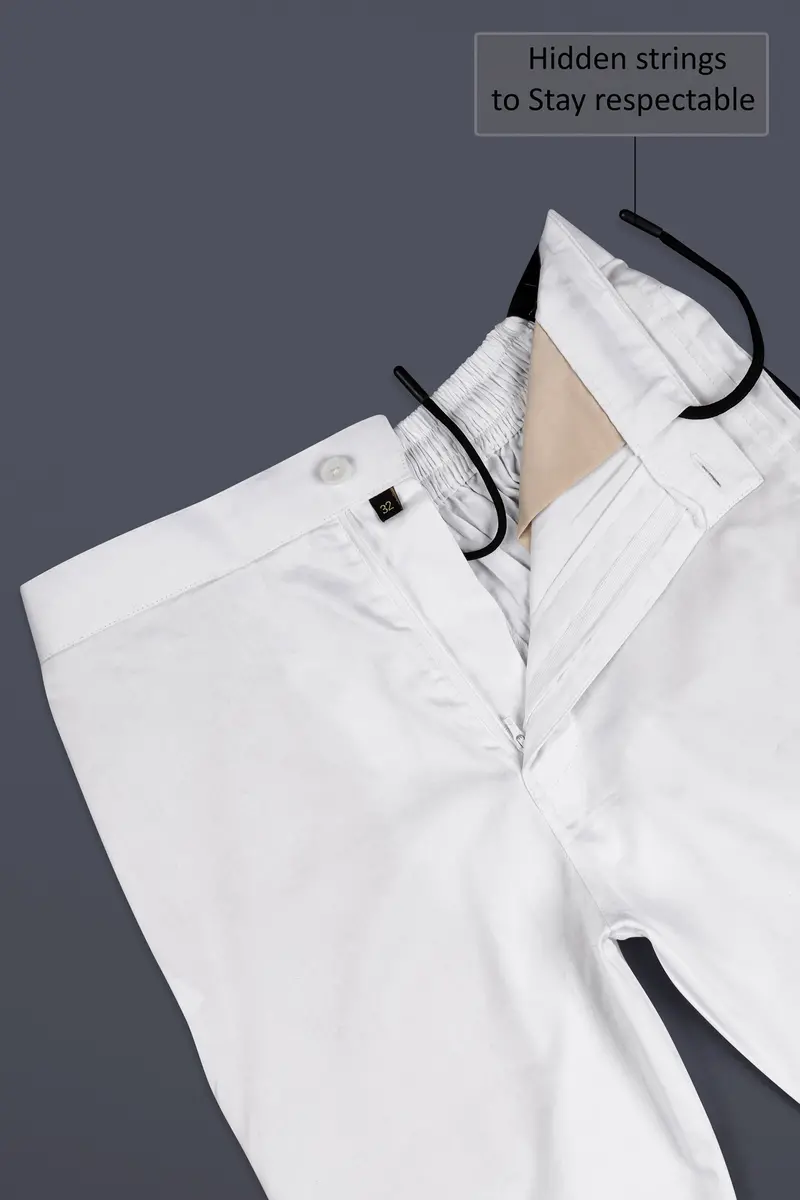 Bright White Super Soft Premium Cotton Designer Lounge Pant 6