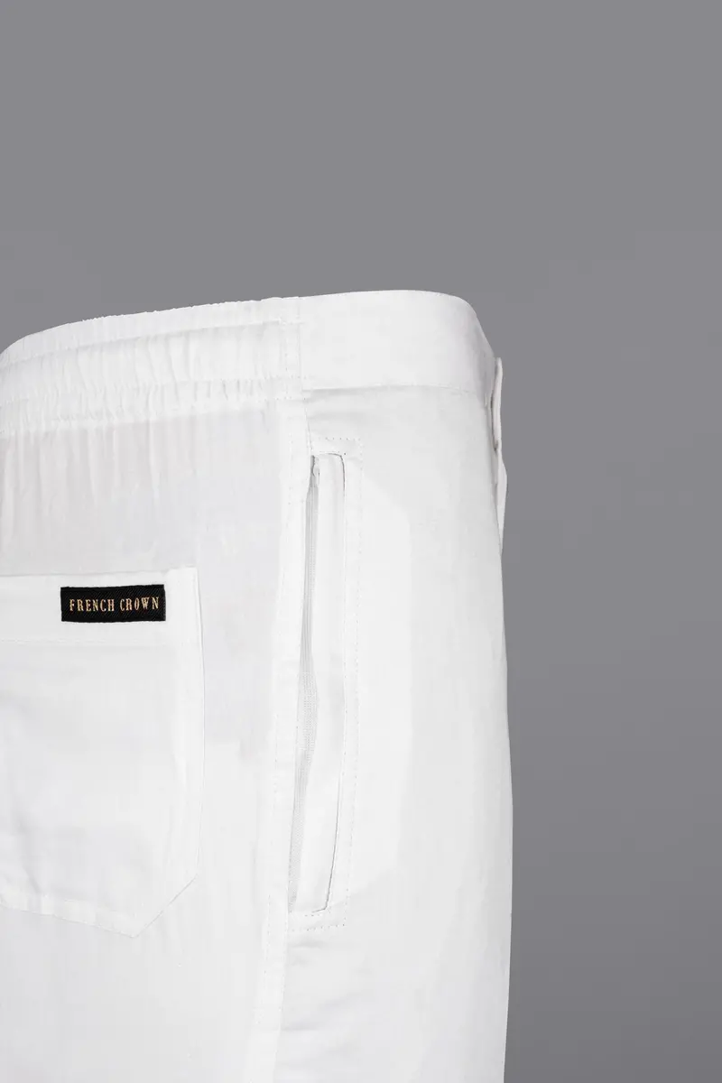 Bright White Super Soft Premium Cotton Designer Lounge Pant 7