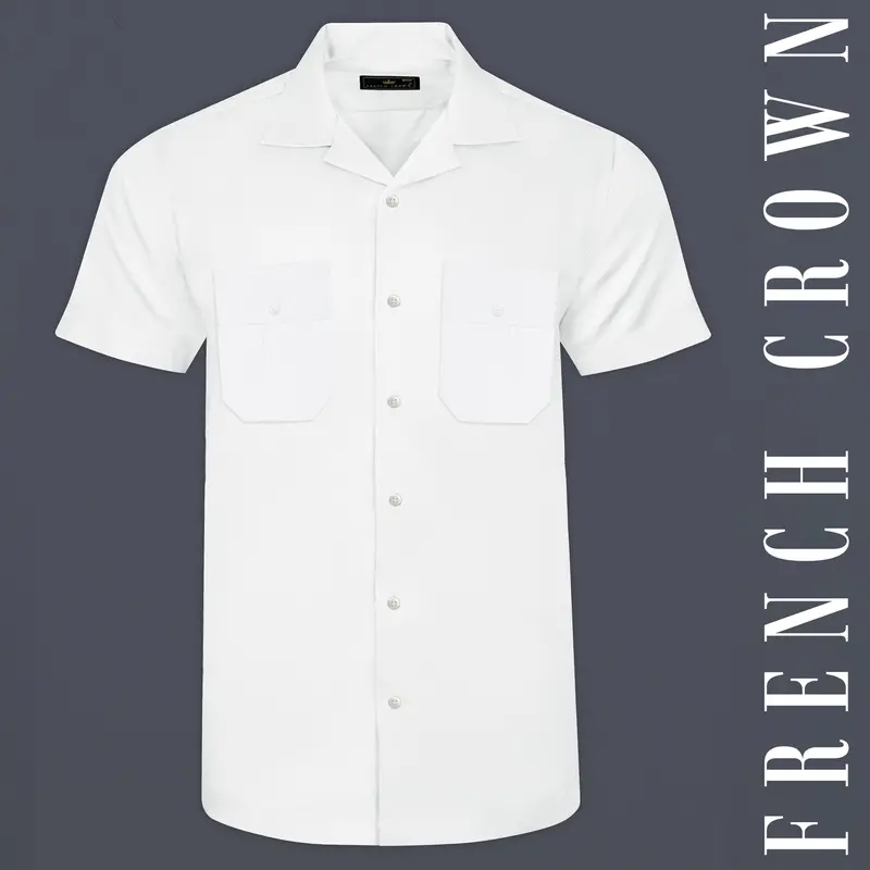 Bright White Super Soft Premium Cotton Designer Shirt 1