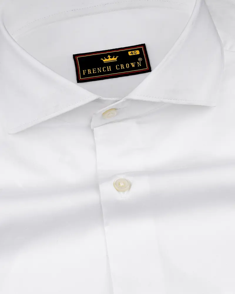 Bright White Super Soft Premium Cotton Stretchable Shirt 1