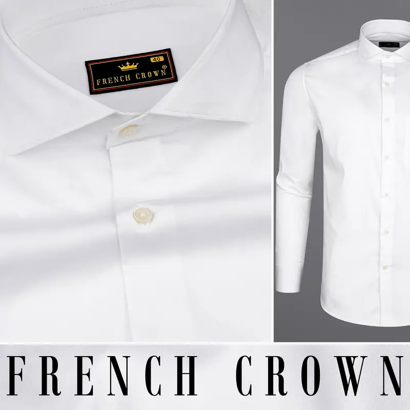 Bright White Super Soft Premium Cotton Stretchable Shirt 10