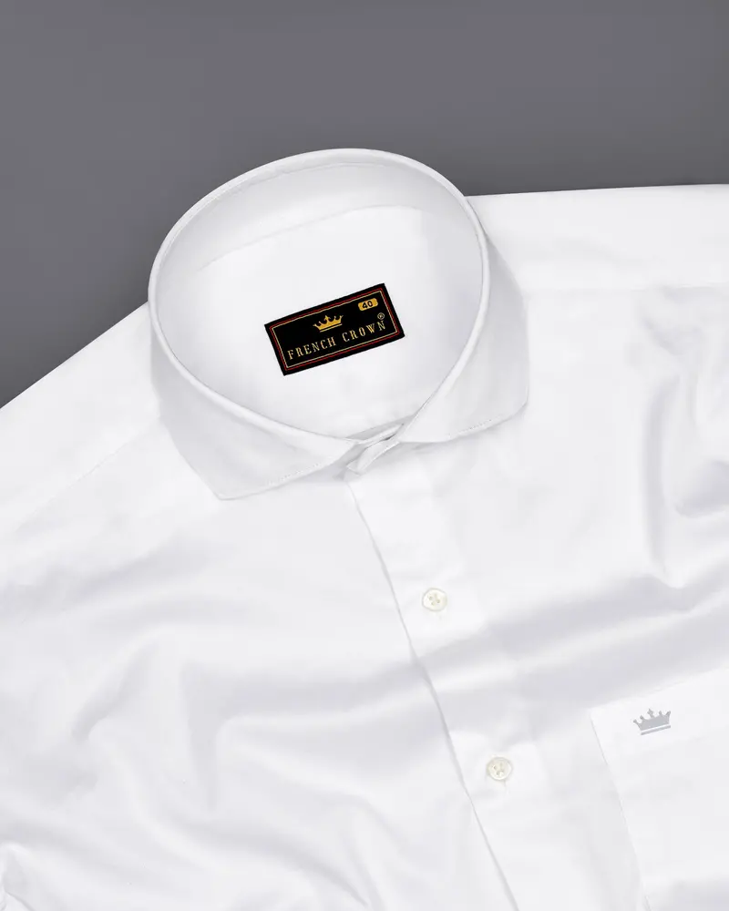 Bright White Super Soft Premium Cotton Stretchable Shirt 4