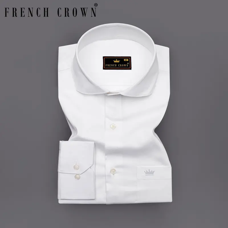 Bright White Super Soft Premium Cotton Stretchable Shirt 7