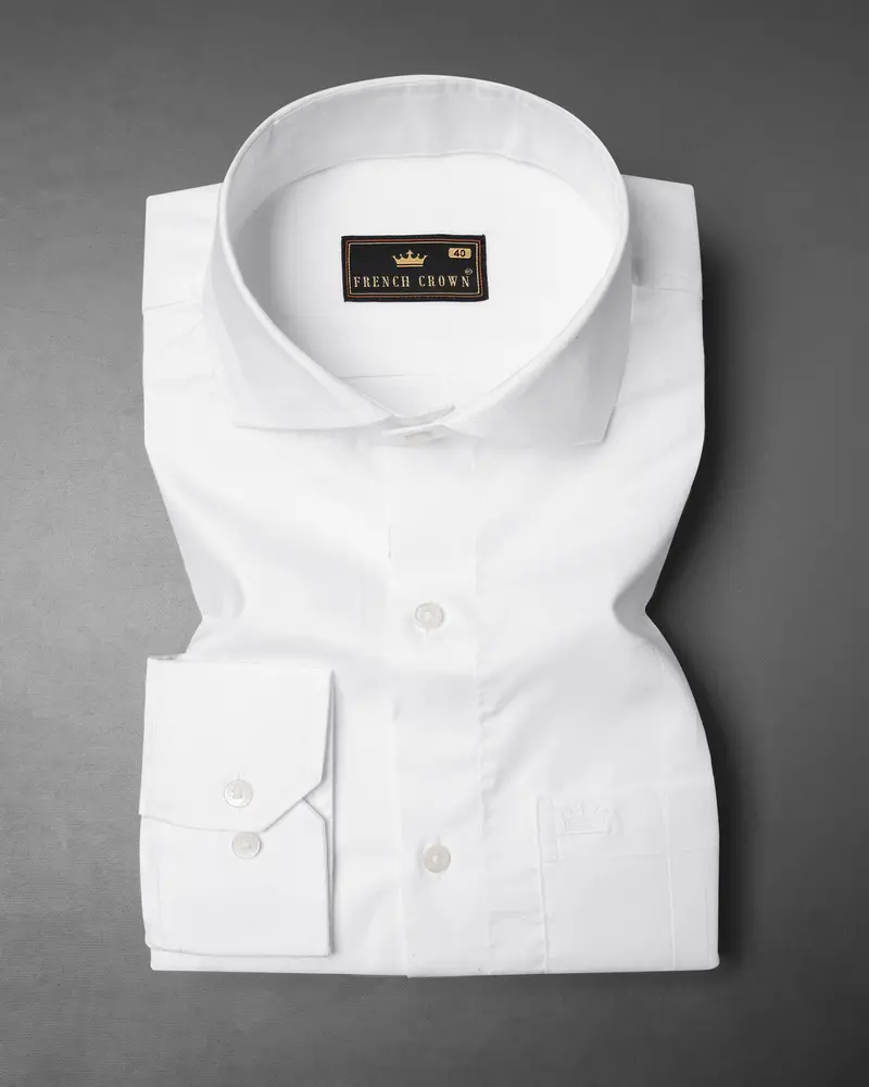 Bright White Super Soft Subtle Stripe Textured Premium Giza Cotton Shirt 3