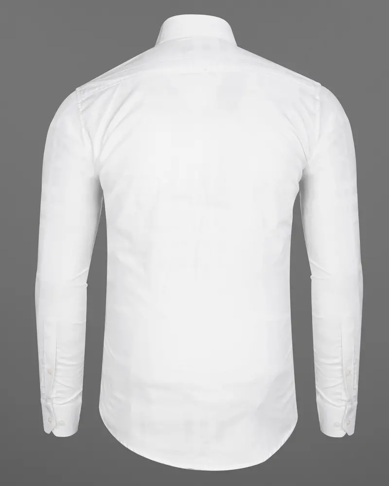 Bright White Super Soft Subtle Stripe Textured Premium Giza Cotton Shirt 6