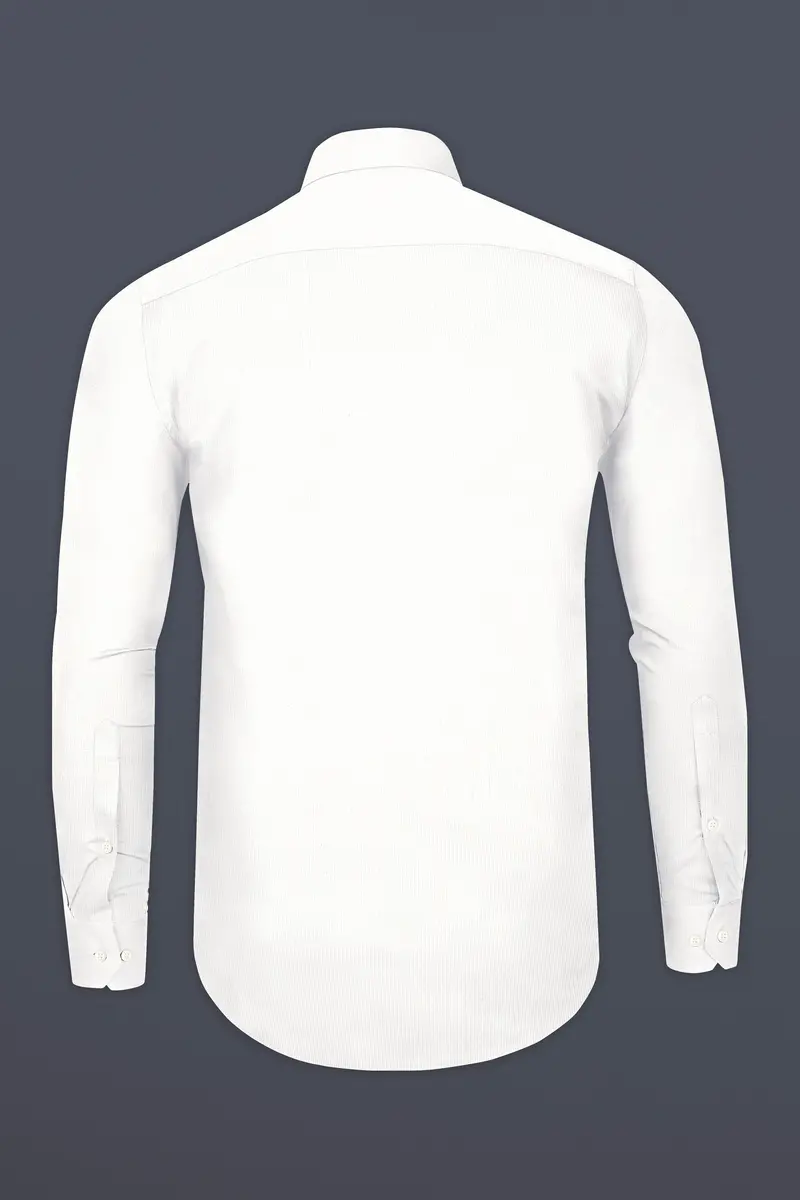Bright White Textured With Patchwork Corduroy Designer Shirt 6