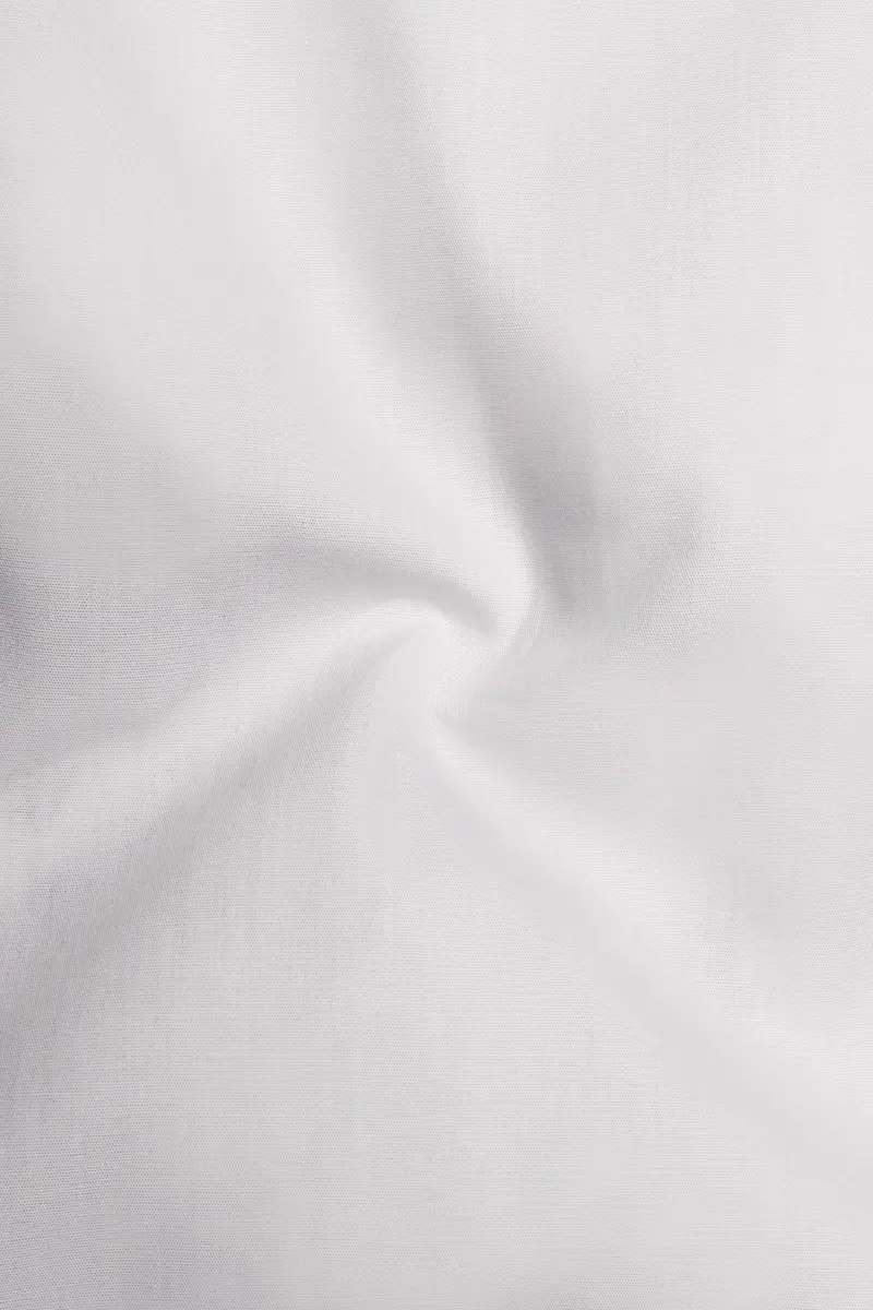 Bright White With Blue Premium Cotton Designer Shirt 3