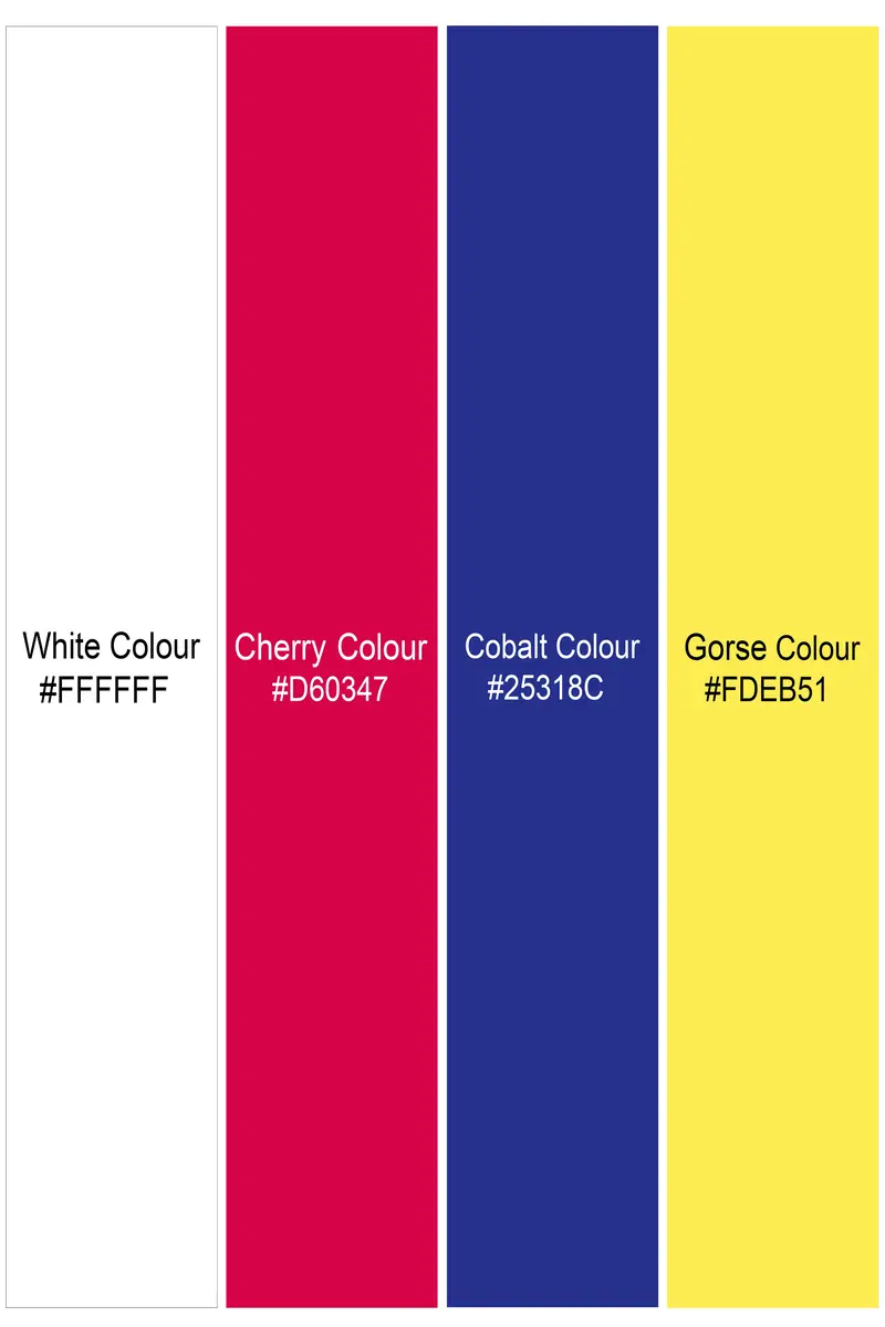 Bright White With Cherry Red And Cobalt Blue Printed Lightweight Premium Cotton Multicolor Casual Shirt 9