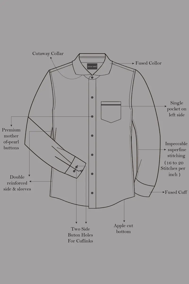 Bright White With Ditsy Dobby Textured Premium Giza Cotton Shirt 9