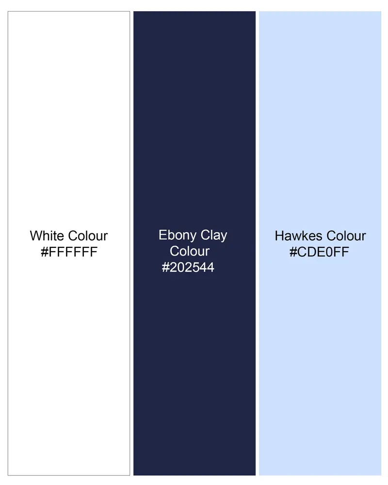 Bright White With Ebony Clay Blue Box Dobby Textured Premium Giza Cotton Shirt 8