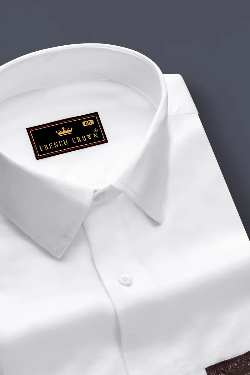 Bright White With Frame Printed Patch Pocket Super Soft Premium Cotton Designer Shirt 4