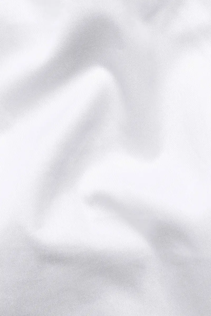 Bright White With Gravel Gray Subtle Sheen Super Soft Premium Cotton Designer Shirt 3