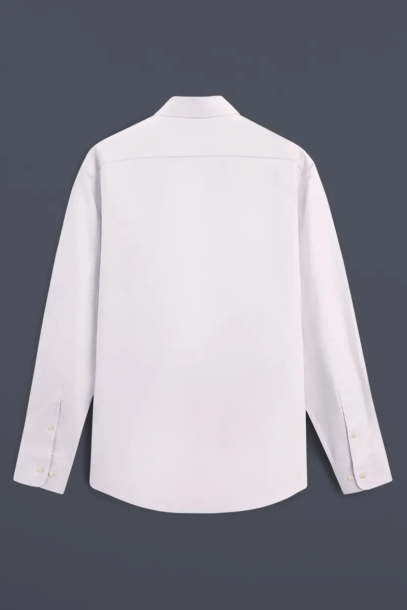 Bright White With Green Patch Pocket Luxurious Linen Designer Shirt 7