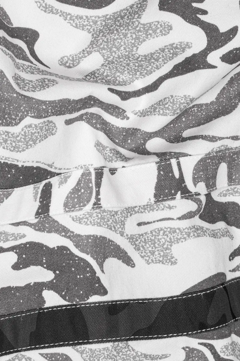 Bright White With Mist Gray Camouflage Pant 3