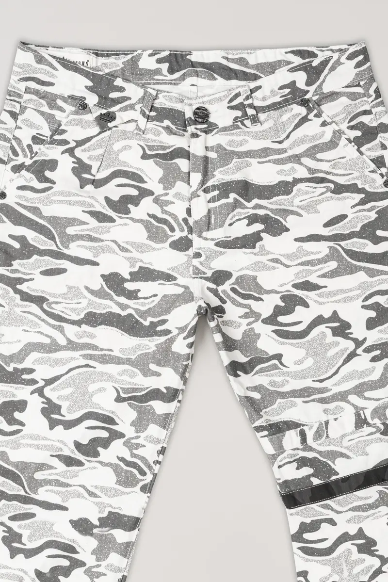 Bright White With Mist Gray Camouflage Pant 4