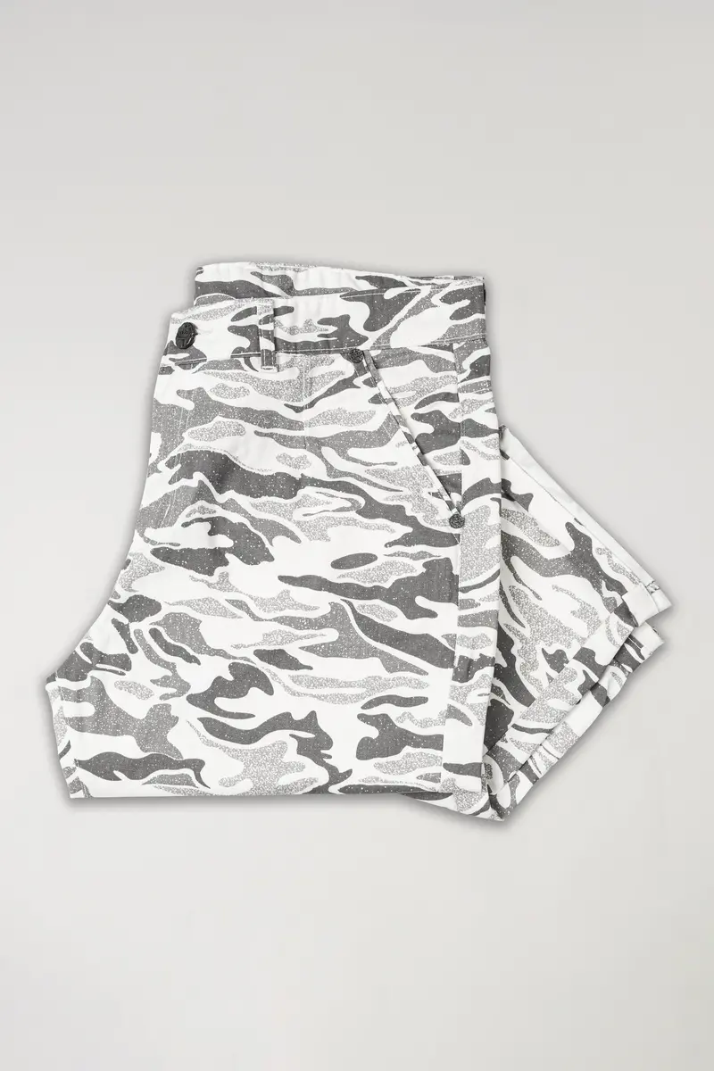 Bright White With Mist Gray Camouflage Pant 6
