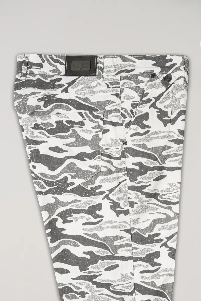 Bright White With Mist Gray Camouflage Pant 7