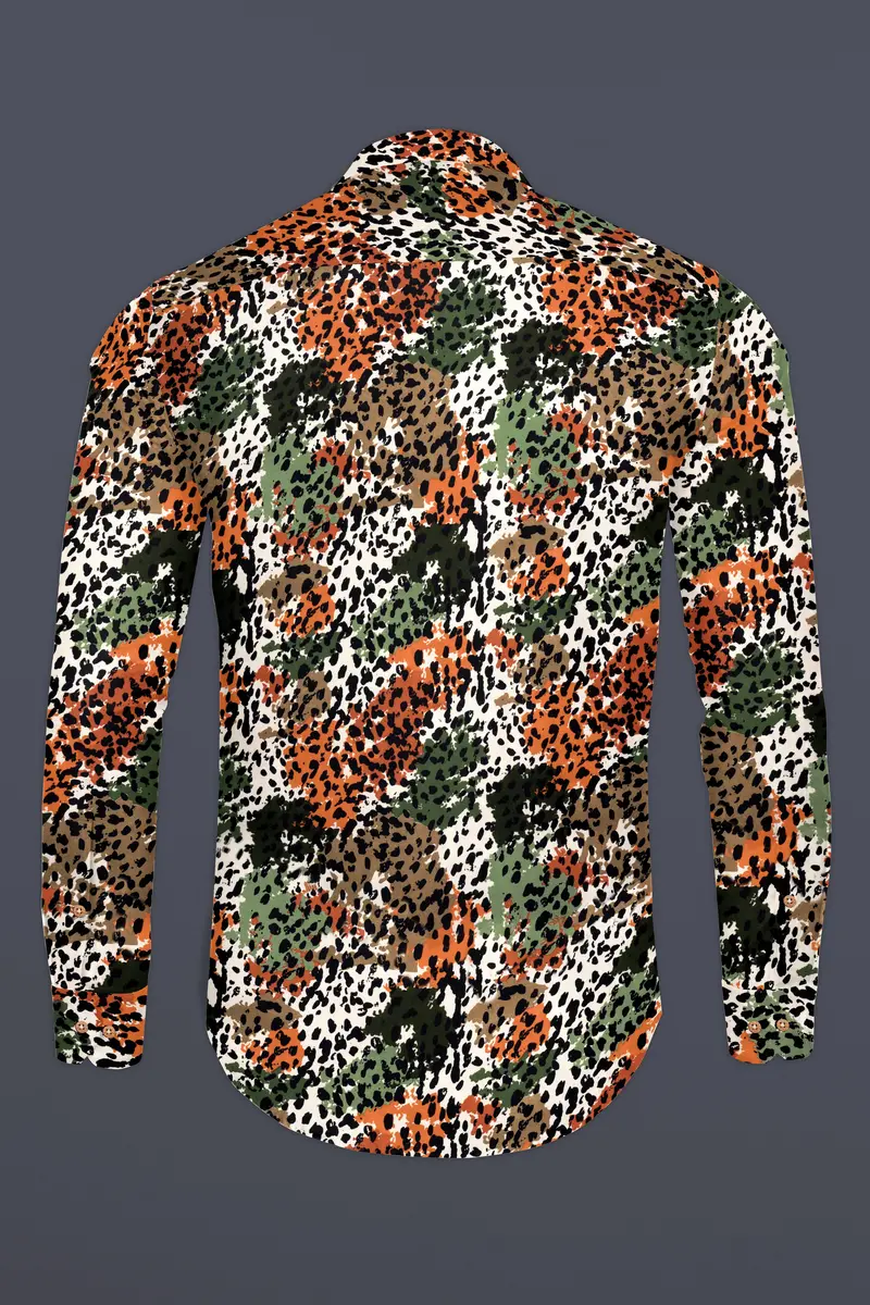 Bright White With Multicolour Printed Premium Tencel Kurta Shirt 6