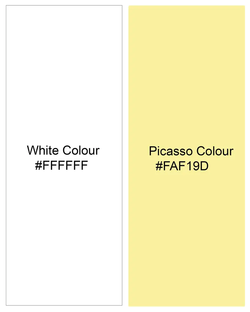 Bright White With Picasso Yellow Striped Premium Tencel Kurta Shirt 8