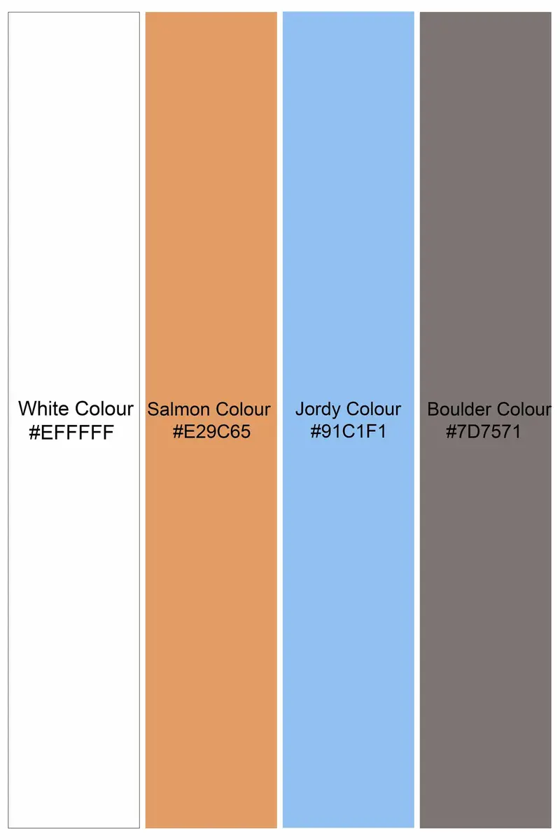 Bright White With Salmon Brown Multicolour Striped Dobby Textured Premium Giza Cotton Shirt 5