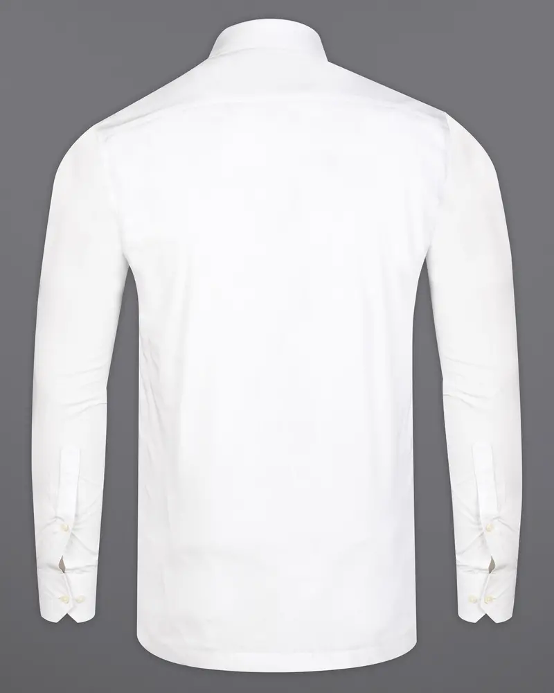 Bright White With Shuttle Gray And Tropical Blue Premium Cotton Designer Shirt 8