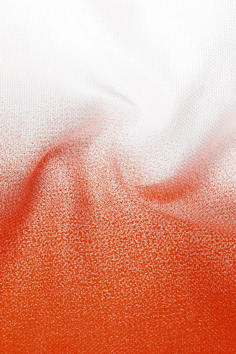 Bright White With Sienna Orange Ombre Effect Printed Premium Cotton Shirt 3
