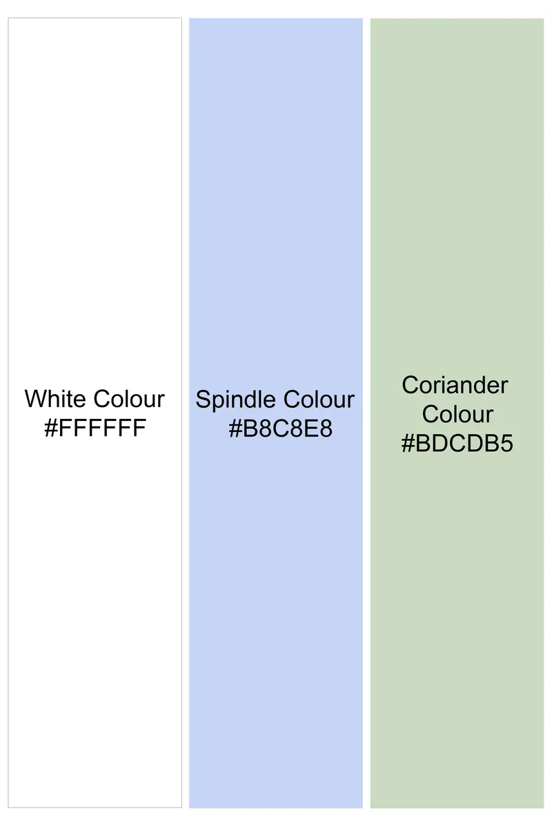 Bright White With Spindle Blue And Coriander Green Striped Premium Cotton Shirt 5