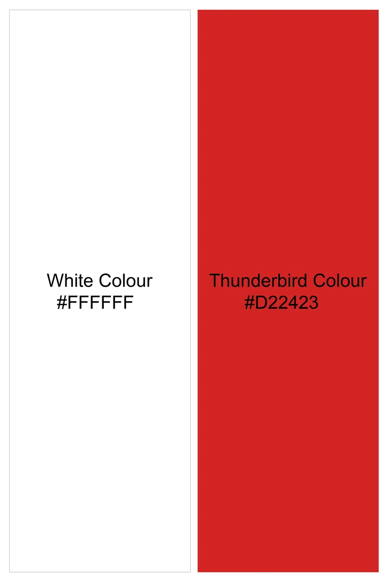 Bright White With Thunderbird Red Printed Super Soft Premium Cotton Shirt 10