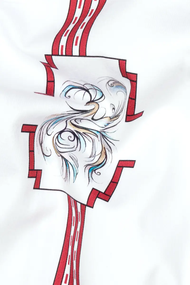 Bright White With Thunderbird Red Printed Super Soft Premium Cotton Shirt 3